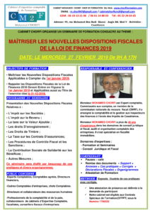 SEMINAIRE LA LOI DE FINANCES 2019 LE 27 FEVRIER 2019 -1