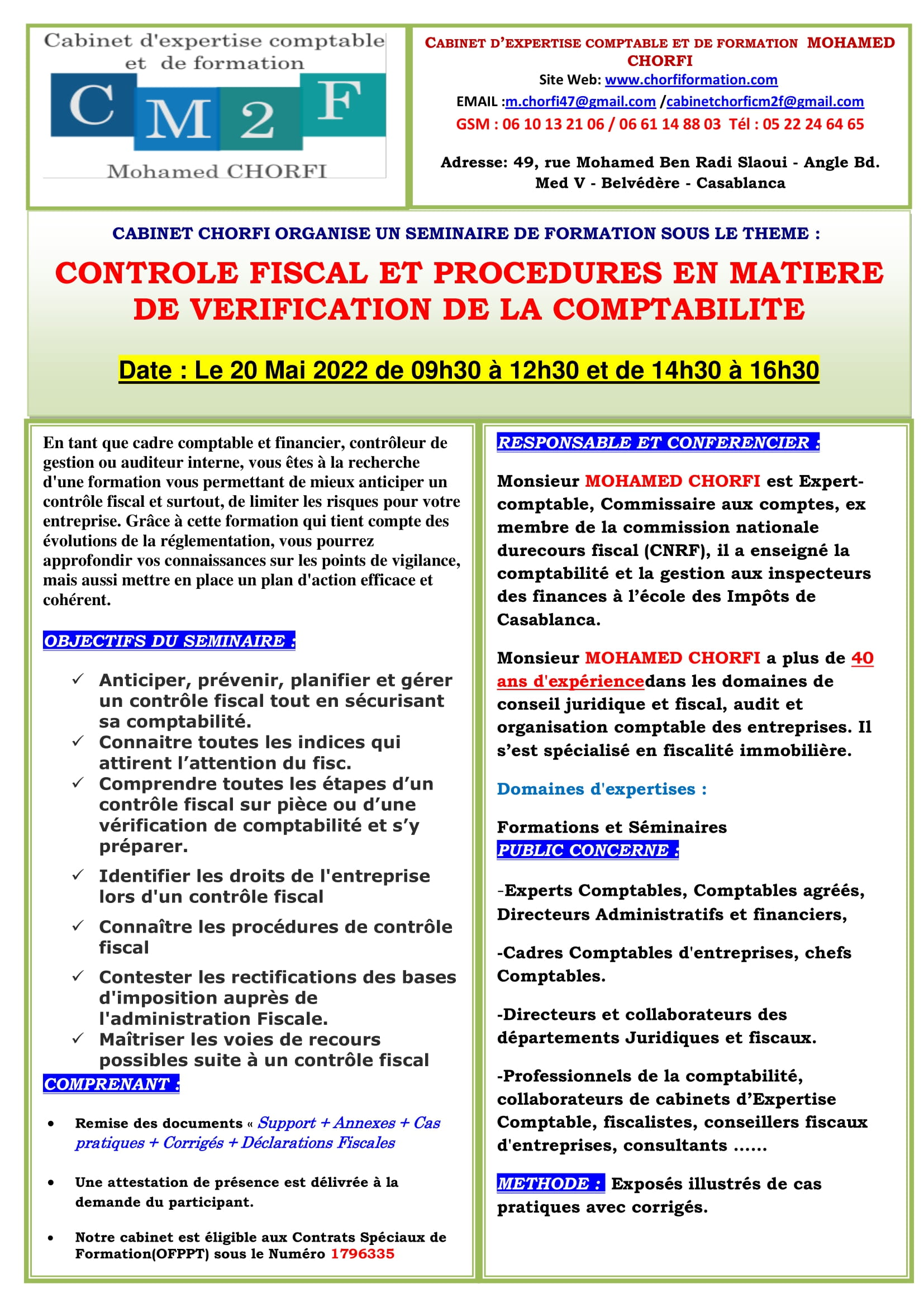 SEMINAIRE CONTROLE FISCAL ET PROCEDURES EN MATIERE DE VERIFICATION DE LA COMPTABILITE-1